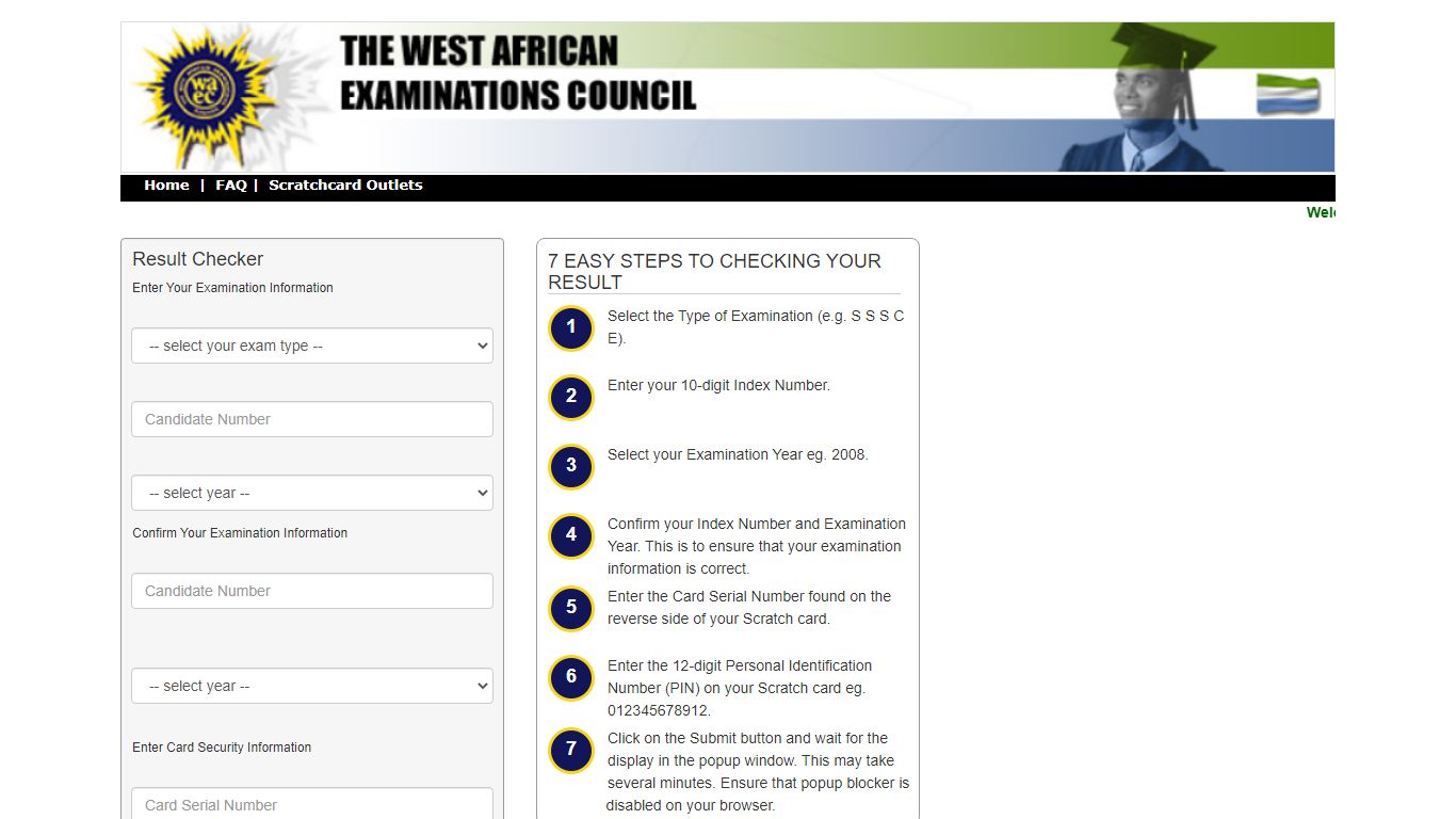 WAECDIRECT ONLINE - RESULT CHECKER